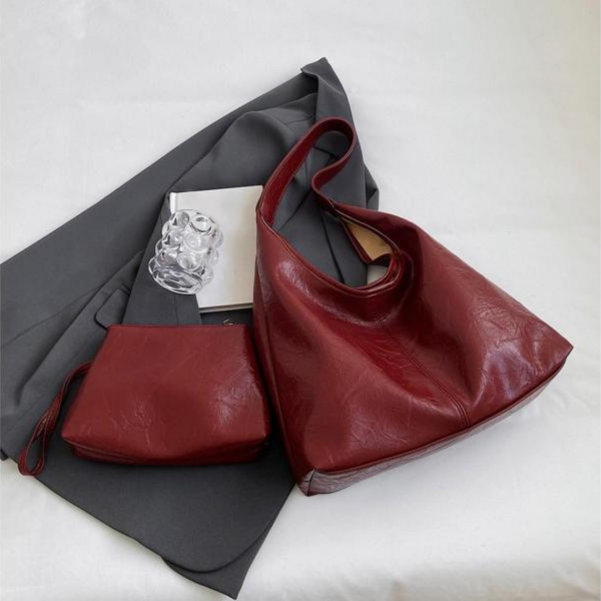 Halbmond-Schultertasche im Vintage-Stil
