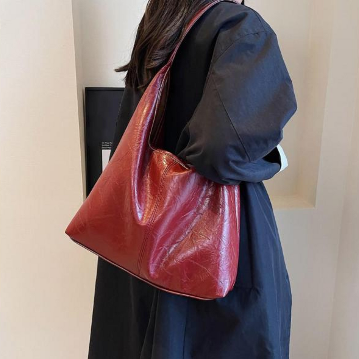 Halbmond-Schultertasche im Vintage-Stil
