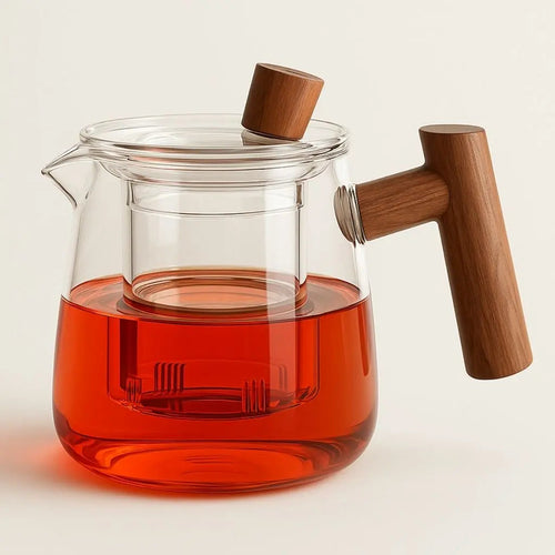 Tetera de vidrio con colador de té extraíble