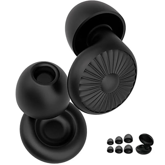 Tampões auriculares em silicone confortáveis ​​– paz e proteção.