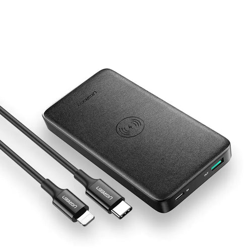 Carregador portátil sem fios com carregamento rápido – Saída dupla de 10.000 mAh