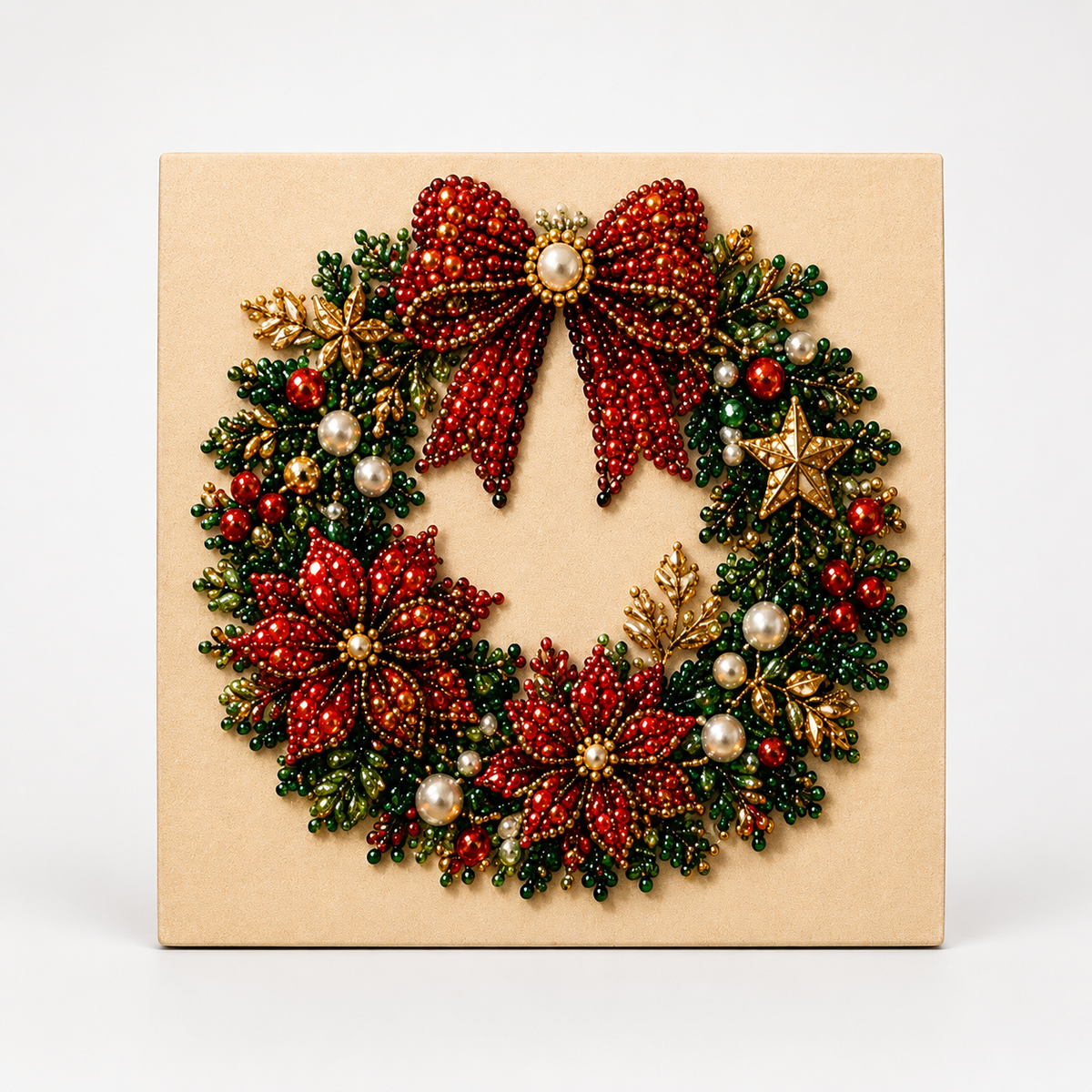 Weihnachtliches Perlenbild Bastelset mit Weihnachtsmann Motiv