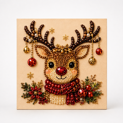 Weihnachtliches Perlenbild Bastelset mit Weihnachtsmann Motiv
