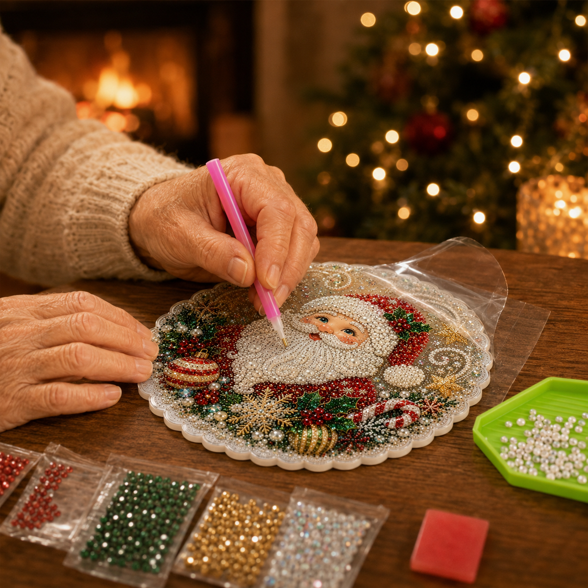 Twinbelle – Doppelseitiges Diamantkunst-Weihnachtsornament-Kit