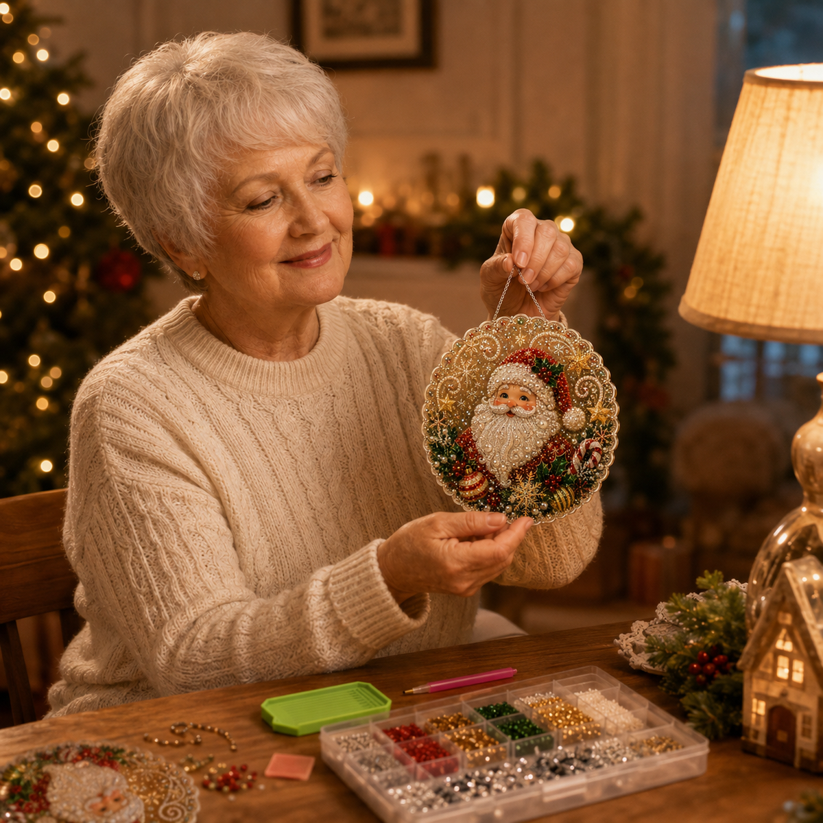 Twinbelle – Doppelseitiges Diamantkunst-Weihnachtsornament-Kit