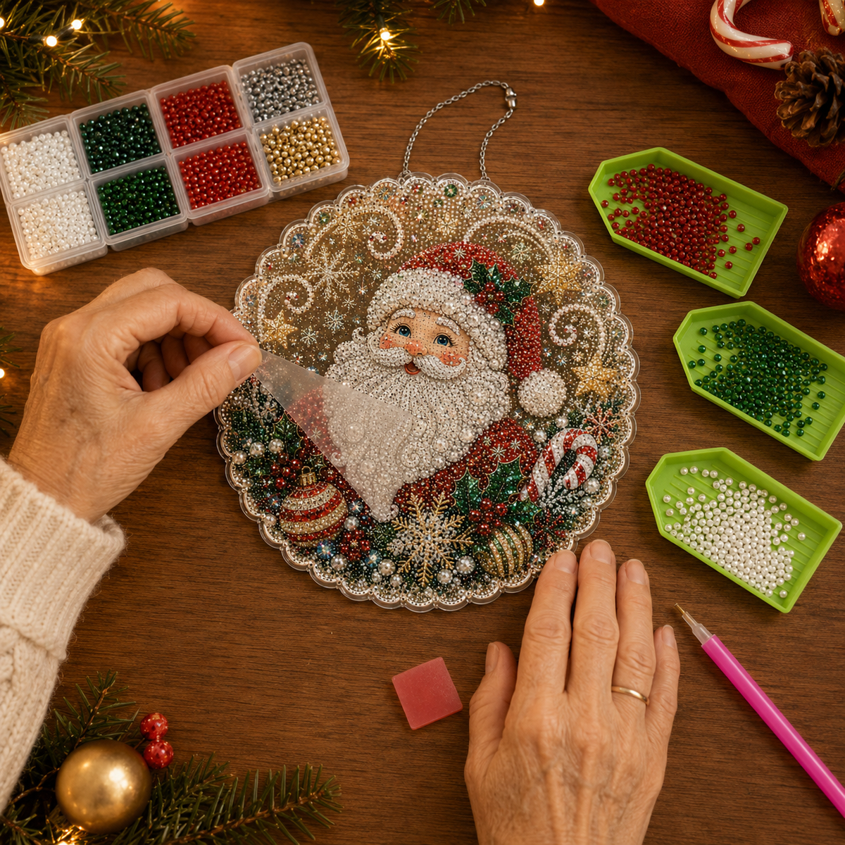 Twinbelle – Doppelseitiges Diamantkunst-Weihnachtsornament-Kit
