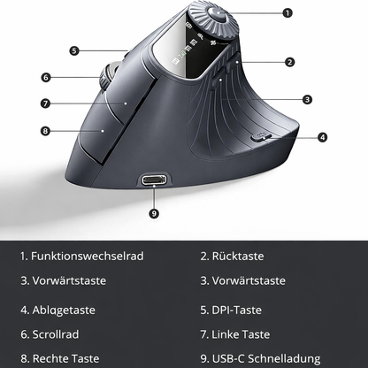 Ratón vertical ergonómico inalámbrico Bluetooth de 57°