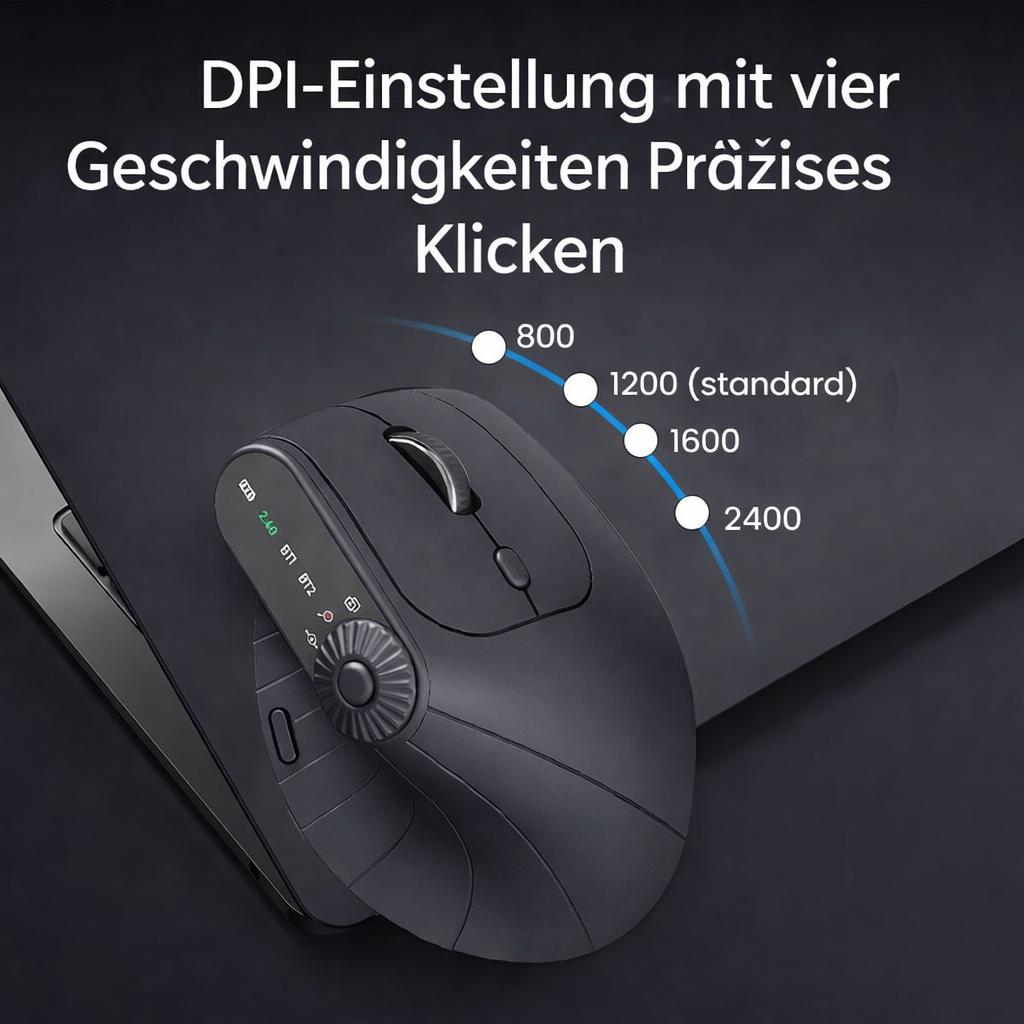 Ratón vertical ergonómico inalámbrico Bluetooth de 57°