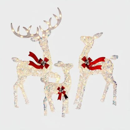 Beleuchtete Weihnachts-Rentierfamilie für den Außenbereich