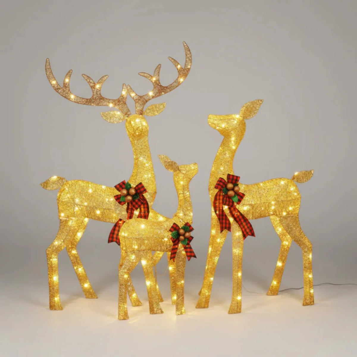 Beleuchtete Weihnachts-Rentierfamilie für den Außenbereich