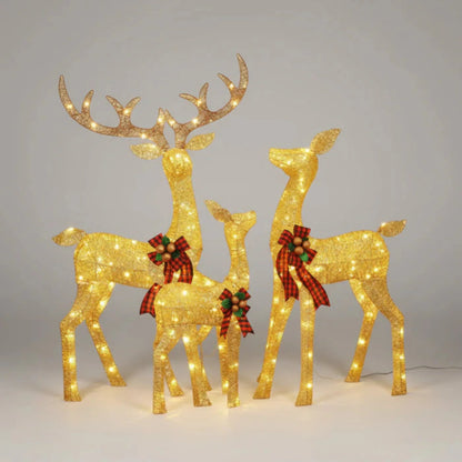 Beleuchtete Weihnachts-Rentierfamilie für den Außenbereich