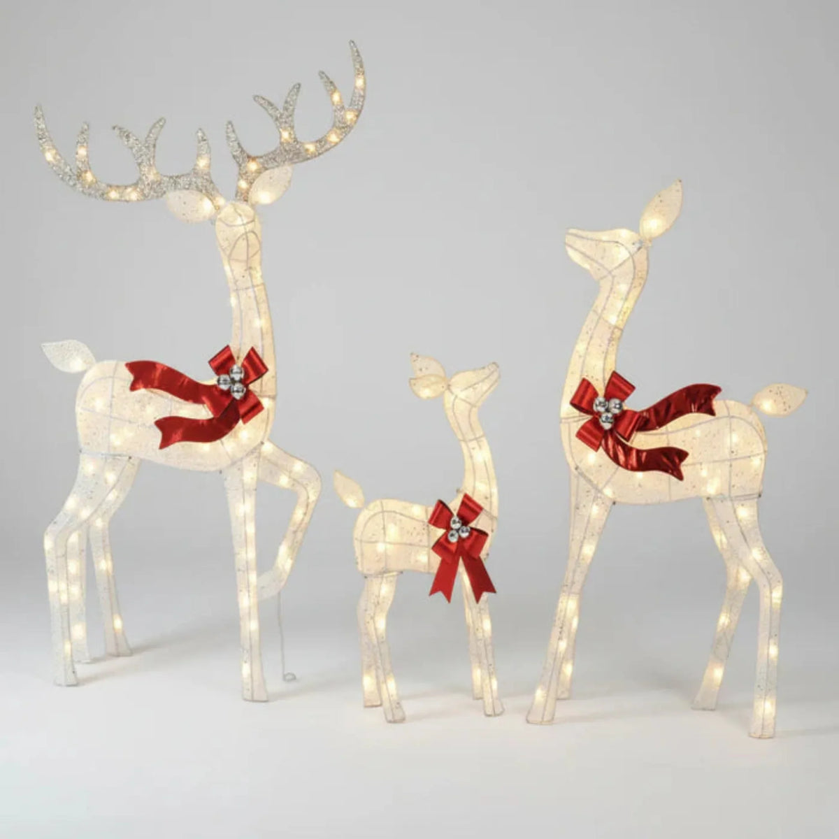 Beleuchtete Weihnachts-Rentierfamilie für den Außenbereich