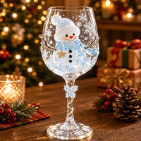 Blauer Schneemann-Glas