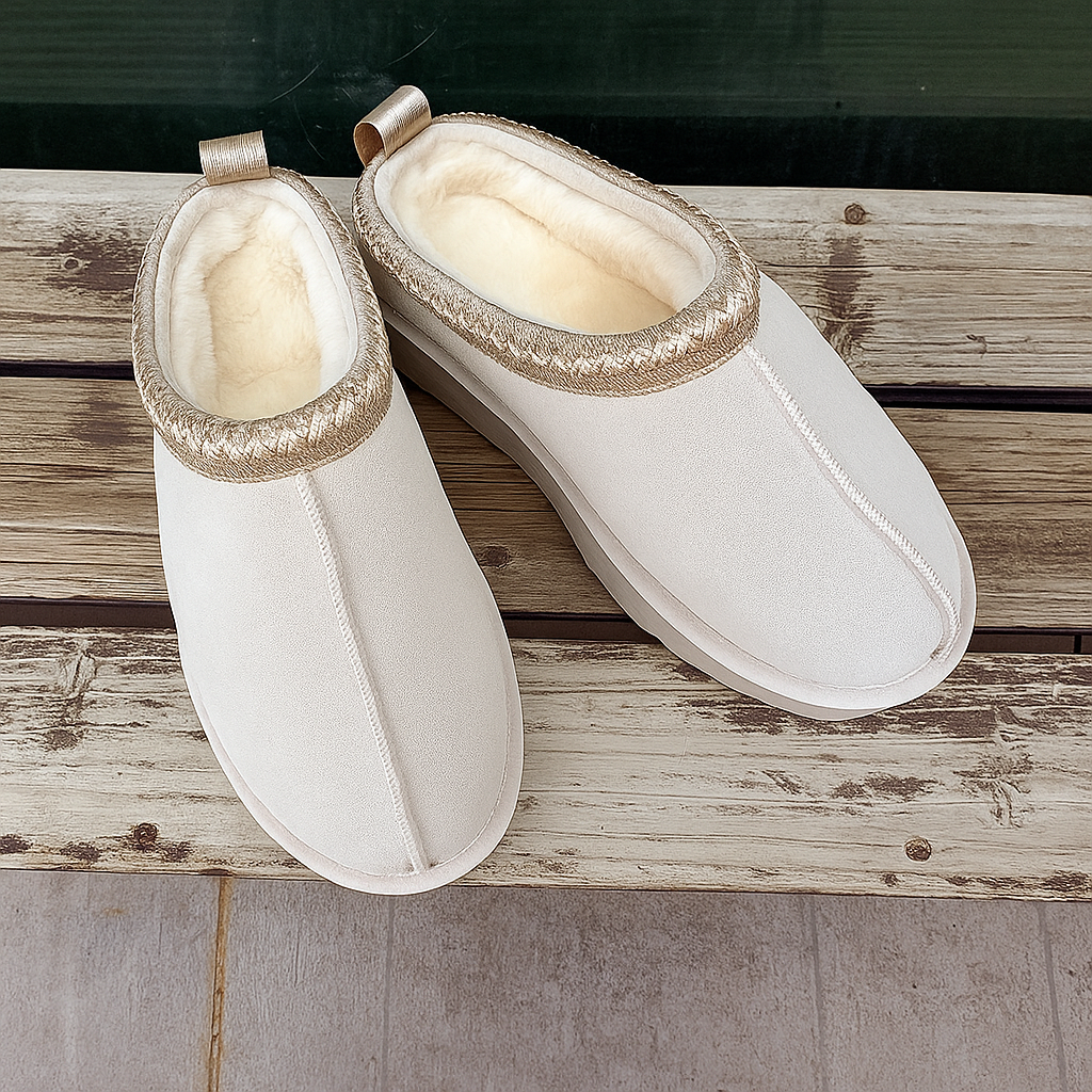Zapatillas de invierno para mujer con forro de peluche y suela de plataforma