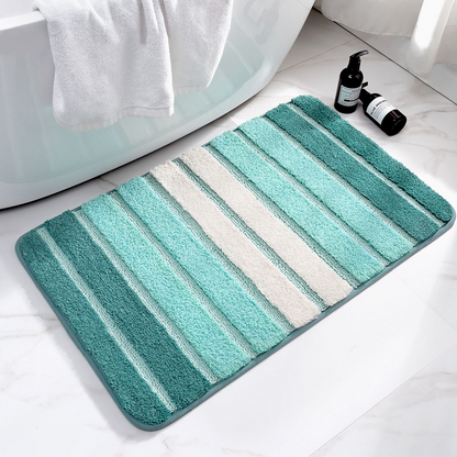 Alfombrilla de baño suave con diseño de rayas