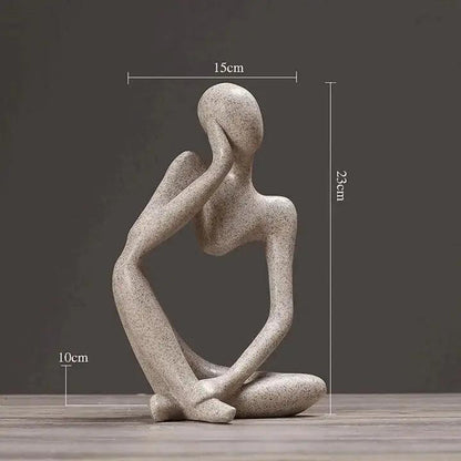 Escultura abstracta de pensador con forma figurativa minimalista
