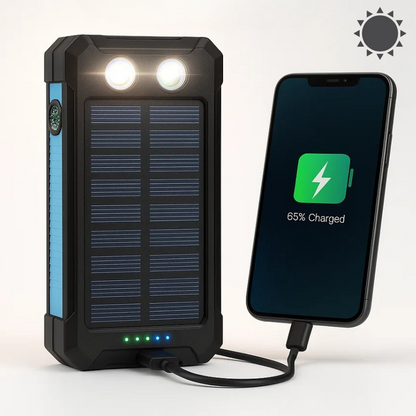 50000mAh solarna powerbanka – Vodootporna, robusna i s baterijskom lampom