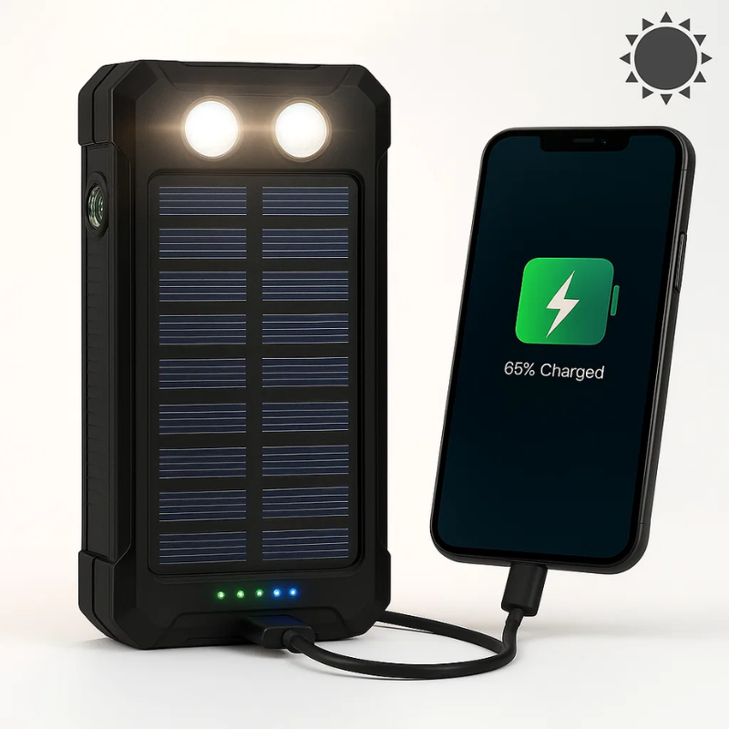 50000mAh solarna powerbanka – Vodootporna, robusna i s baterijskom lampom