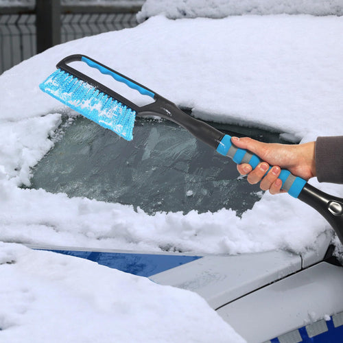 Cepillo para nieve de auto con raspador de hielo y mango largo