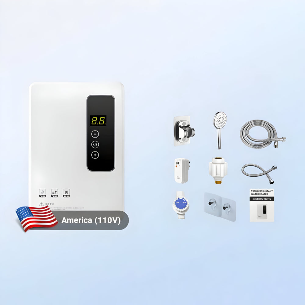 Calentador de agua eléctrico instantáneo con pantalla digital