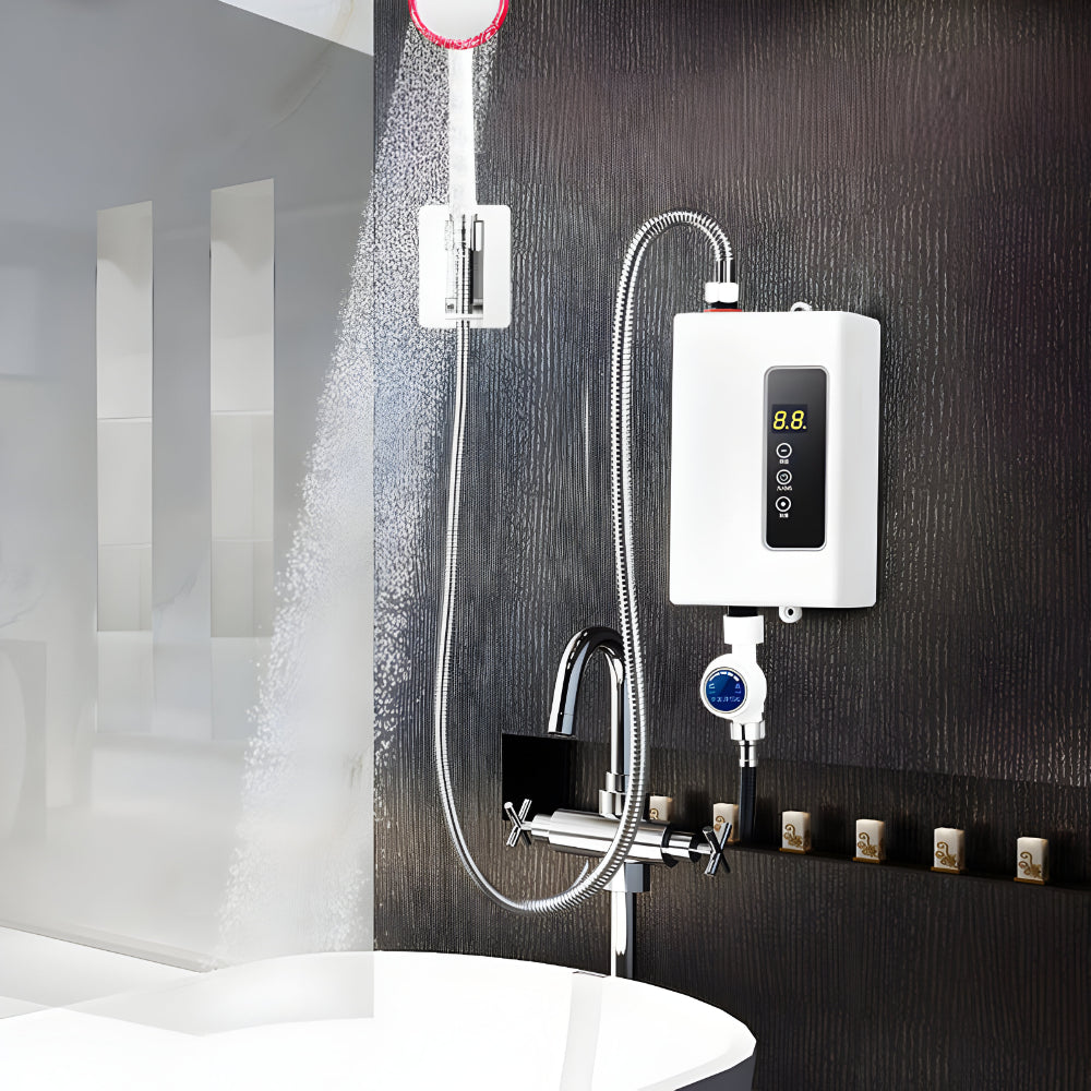 Calentador de agua eléctrico instantáneo con pantalla digital