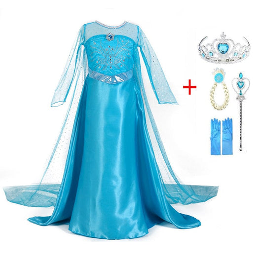 Princesa Azul - Encantador traje de princesa con accesorios