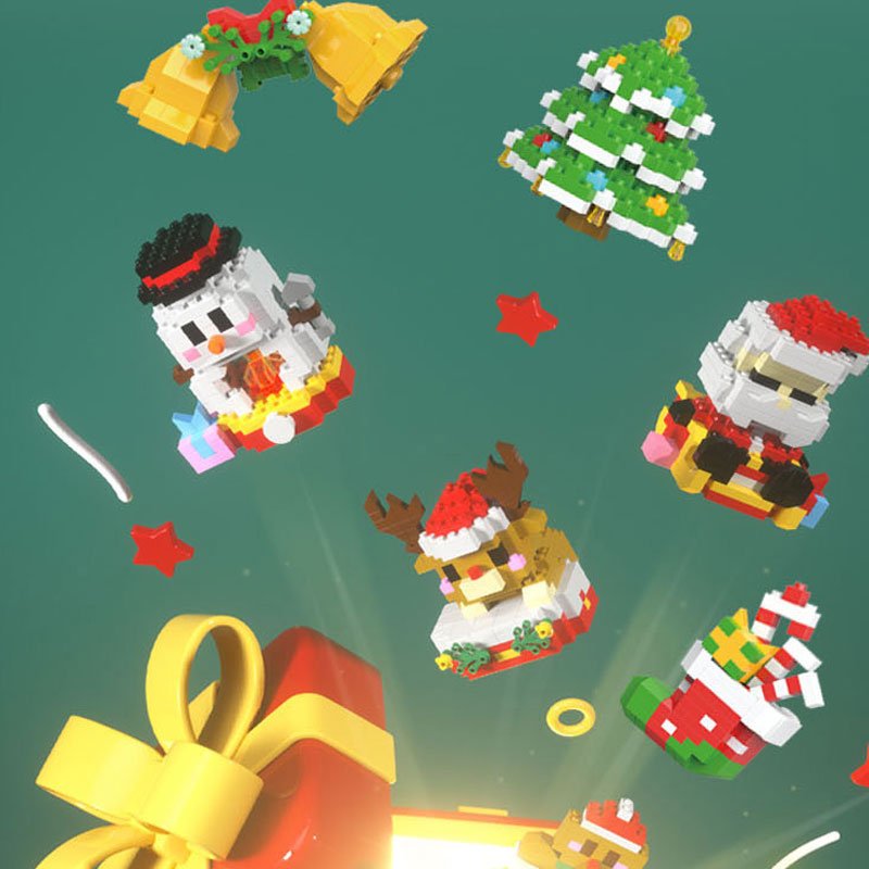 Kit de bloques navideño para crear mundos invernales