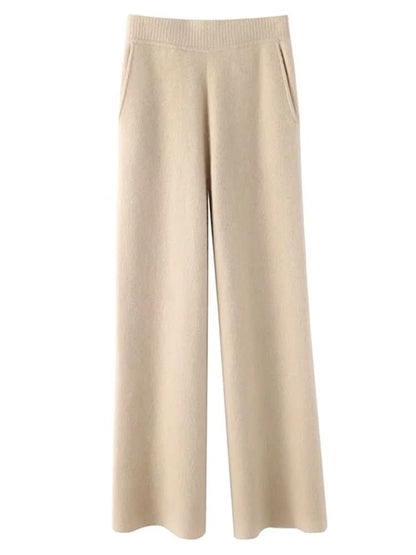 Pantalones de estar por casa anchos para mujer con cintura elástica