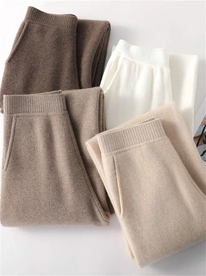 Pantalones de estar por casa anchos para mujer con cintura elástica