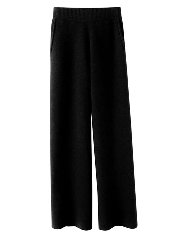 Pantalones de estar por casa anchos para mujer con cintura elástica