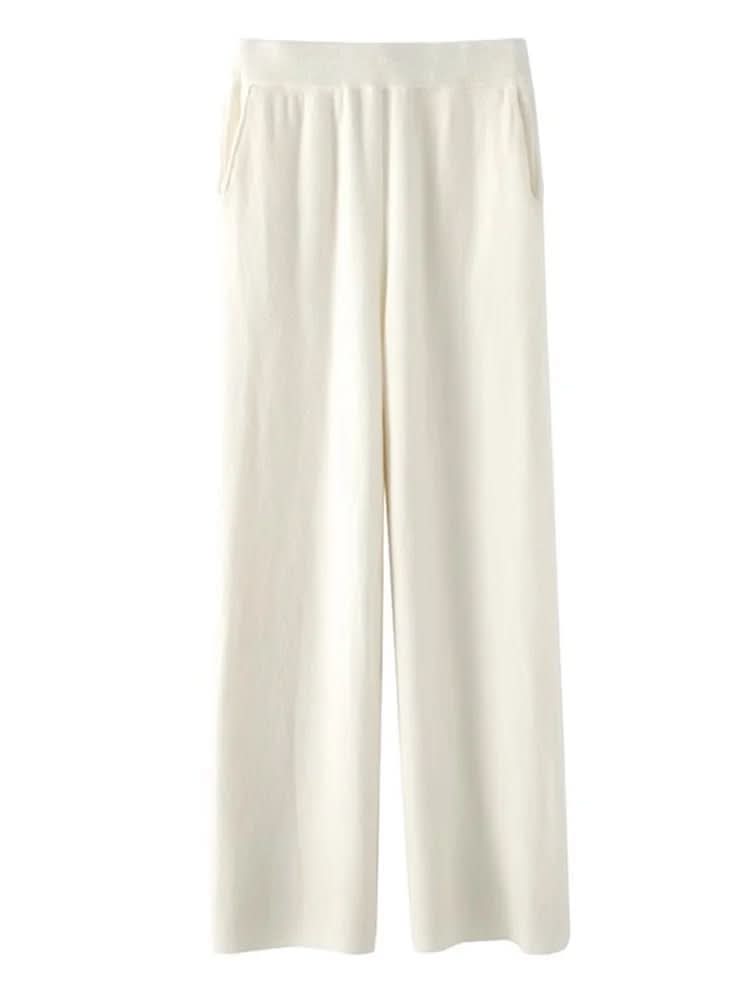 Pantalones de estar por casa anchos para mujer con cintura elástica