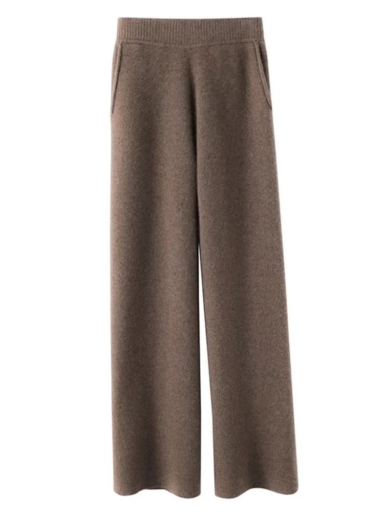 Pantalones de estar por casa anchos para mujer con cintura elástica