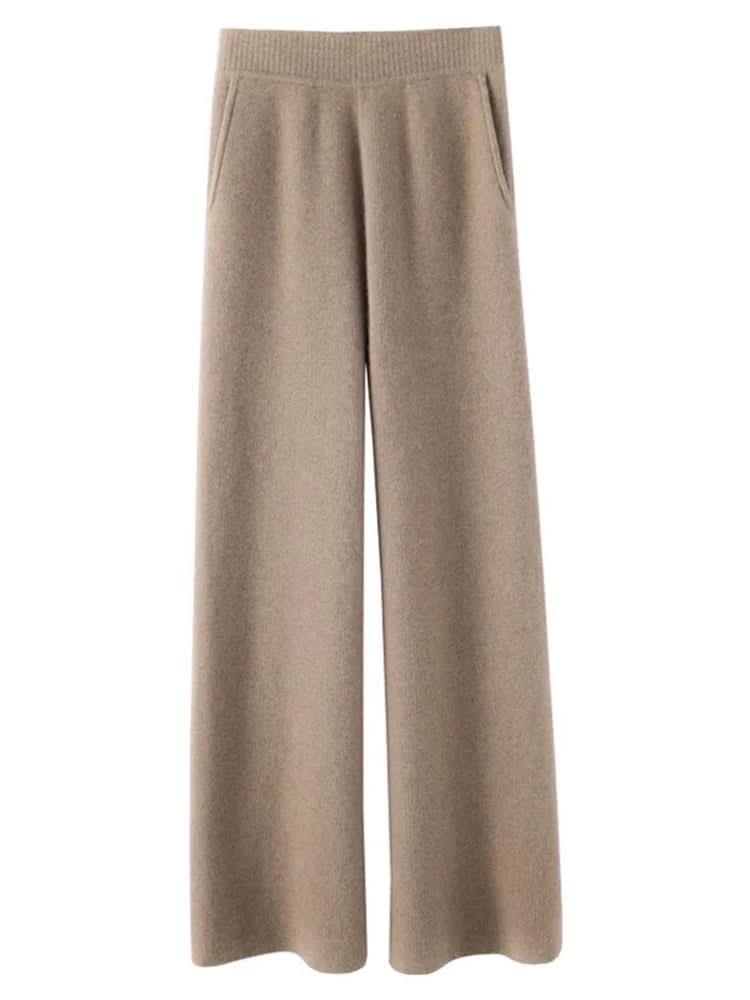 Pantalones de estar por casa anchos para mujer con cintura elástica