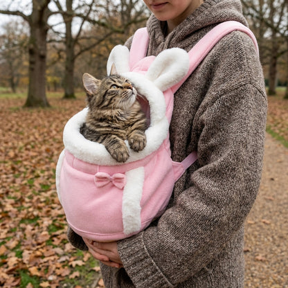 Transportín para gatos con forro de forro polar