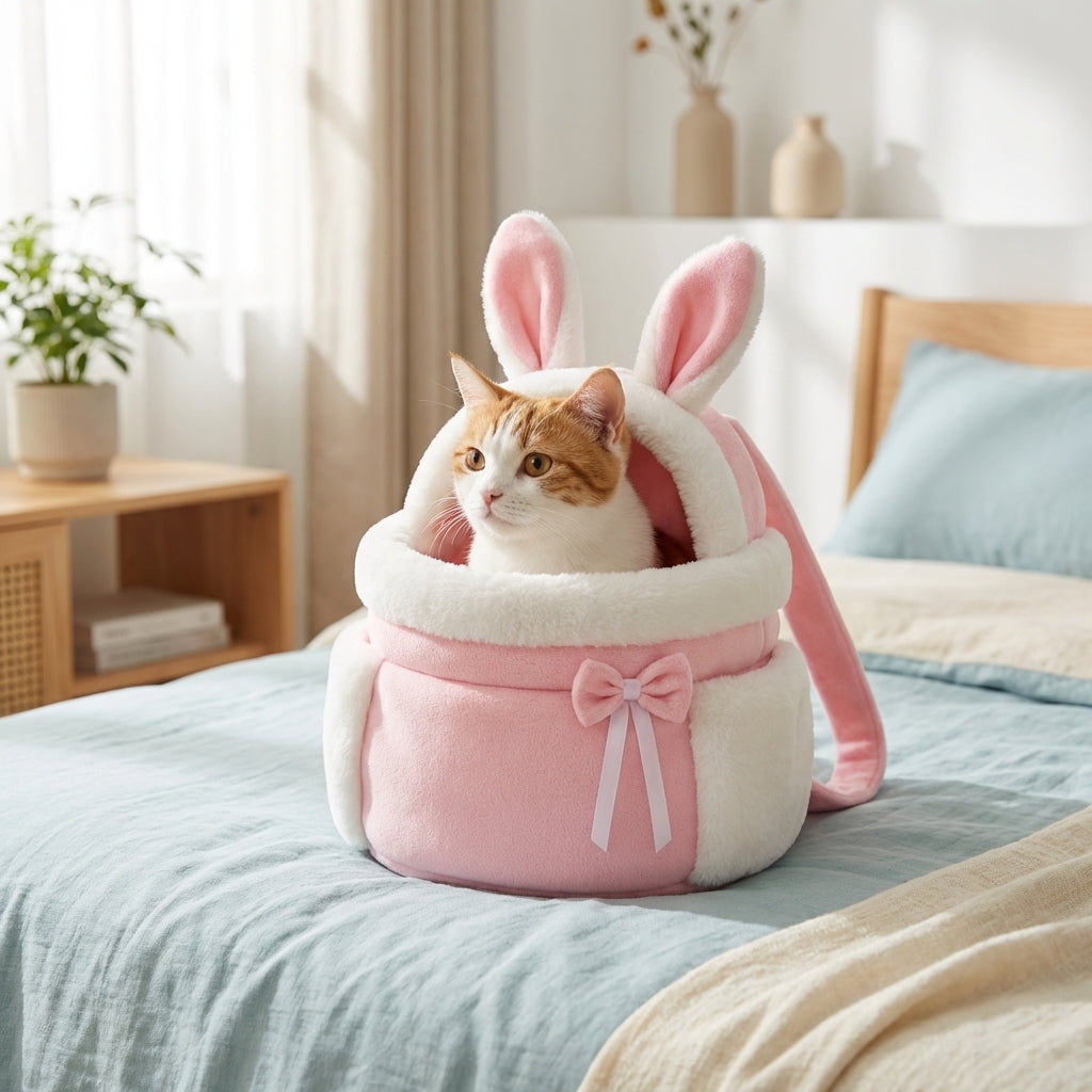 Transportín para gatos con forro de forro polar