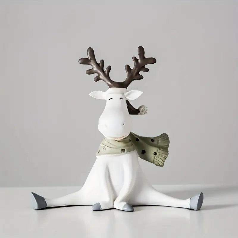Figura decorativa de reno con bufanda