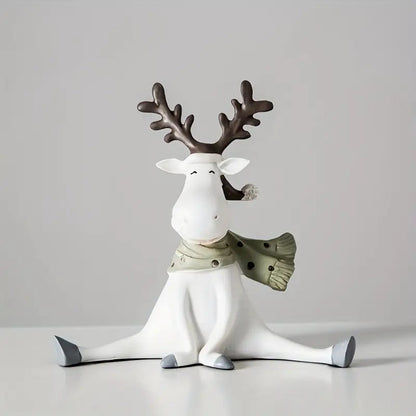Figura decorativa de reno con bufanda