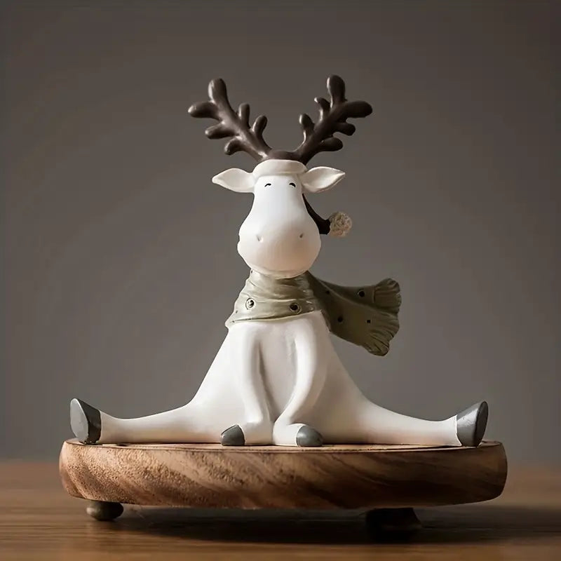 Figura decorativa de reno con bufanda