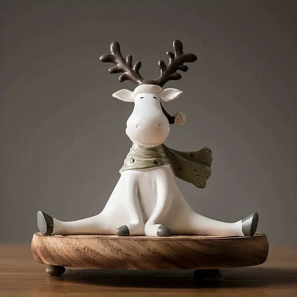 Figura decorativa de reno con bufanda