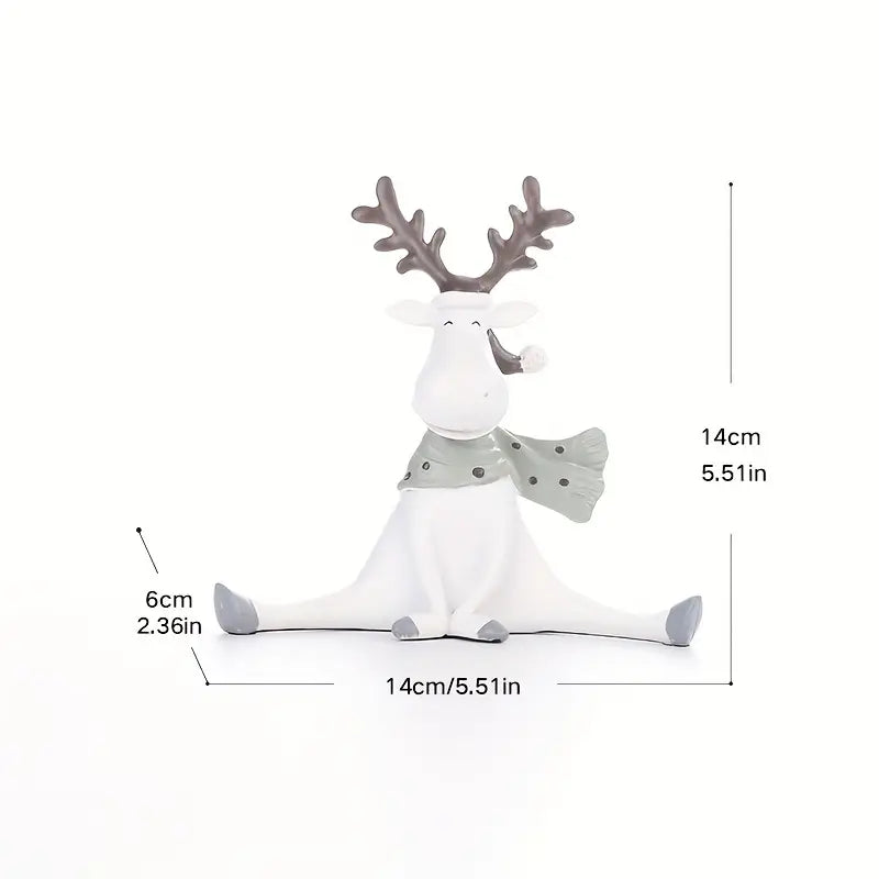 Figura decorativa de reno con bufanda