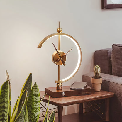Lámpara de mesa LED con reloj y función de carga inalámbrica Qi