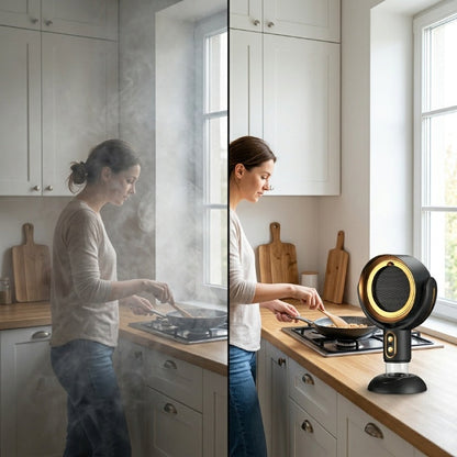 Purificador de ar compacto para absorção de fumo e odores em espaços interiores
