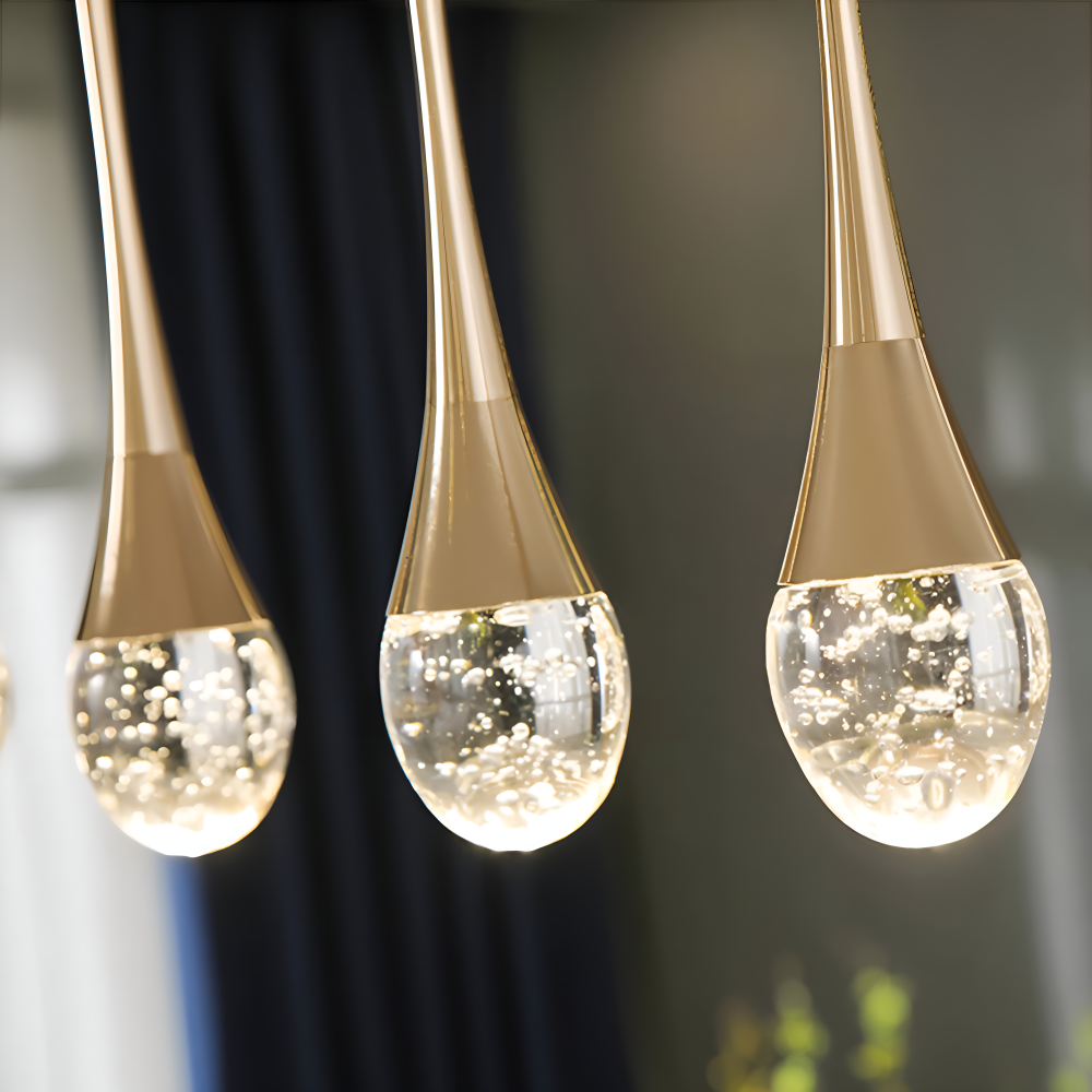LED-Pendelleuchte mit Tropfendesign und dekorativem Glaselement für Innenräume