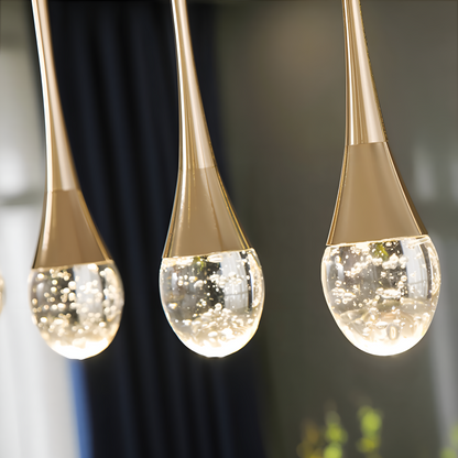 LED-Pendelleuchte mit Tropfendesign und dekorativem Glaselement für Innenräume