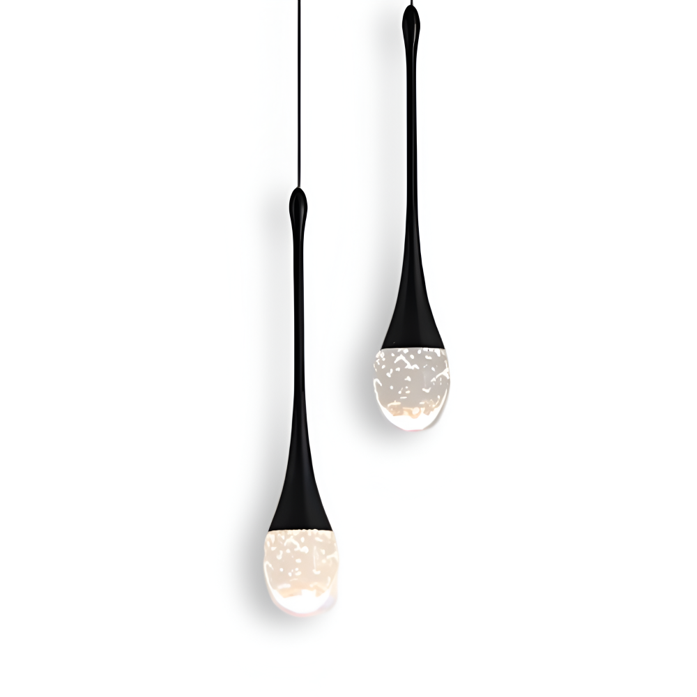 LED-Pendelleuchte mit Tropfendesign und dekorativem Glaselement für Innenräume