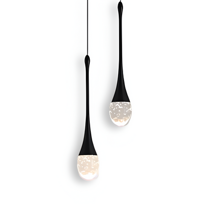 LED-Pendelleuchte mit Tropfendesign und dekorativem Glaselement für Innenräume