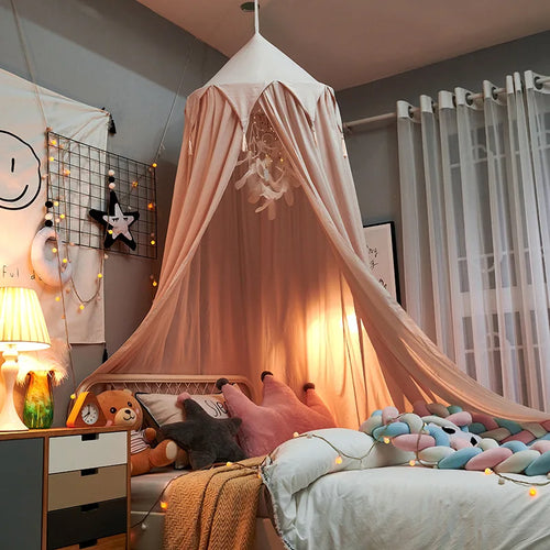 Dosel infantil para cama con volantes