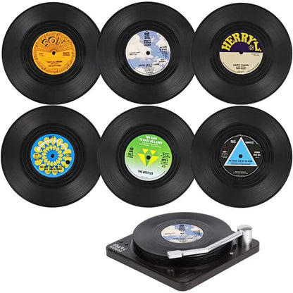 Retro Vinyl Set podmetača – Zaštitite svoj namještaj s glazbenim stilom