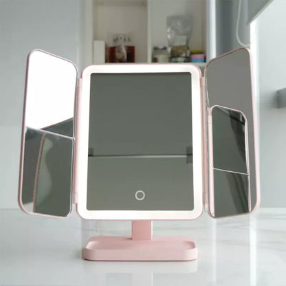 Lumière Make-up Spiegel mit LED-Beleuchtung – Einstellbare Vergrößerung und Stilvolle Aufbewahrung