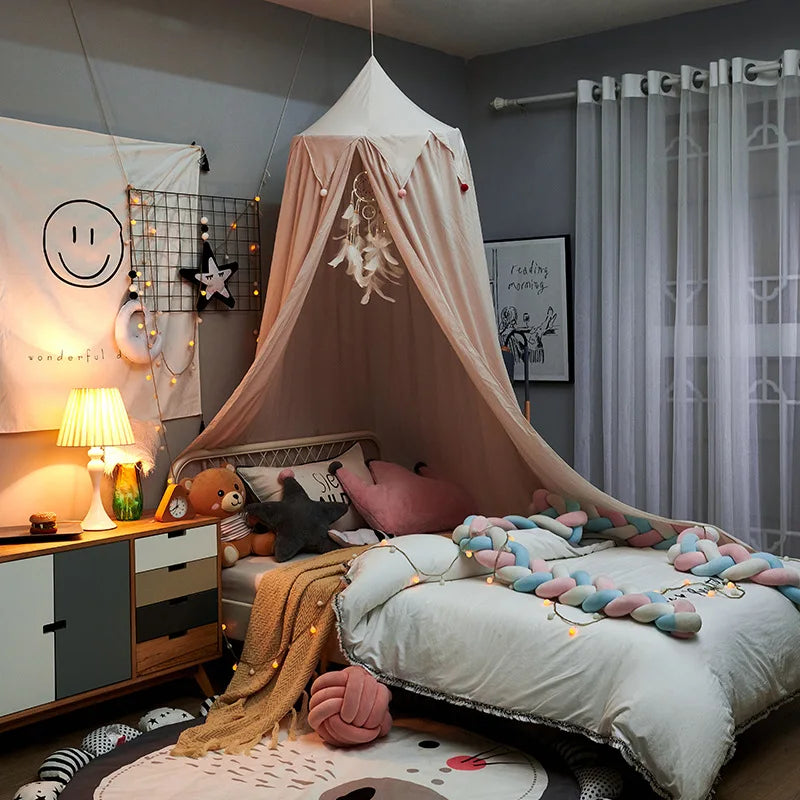 Dosel infantil para cama con volantes